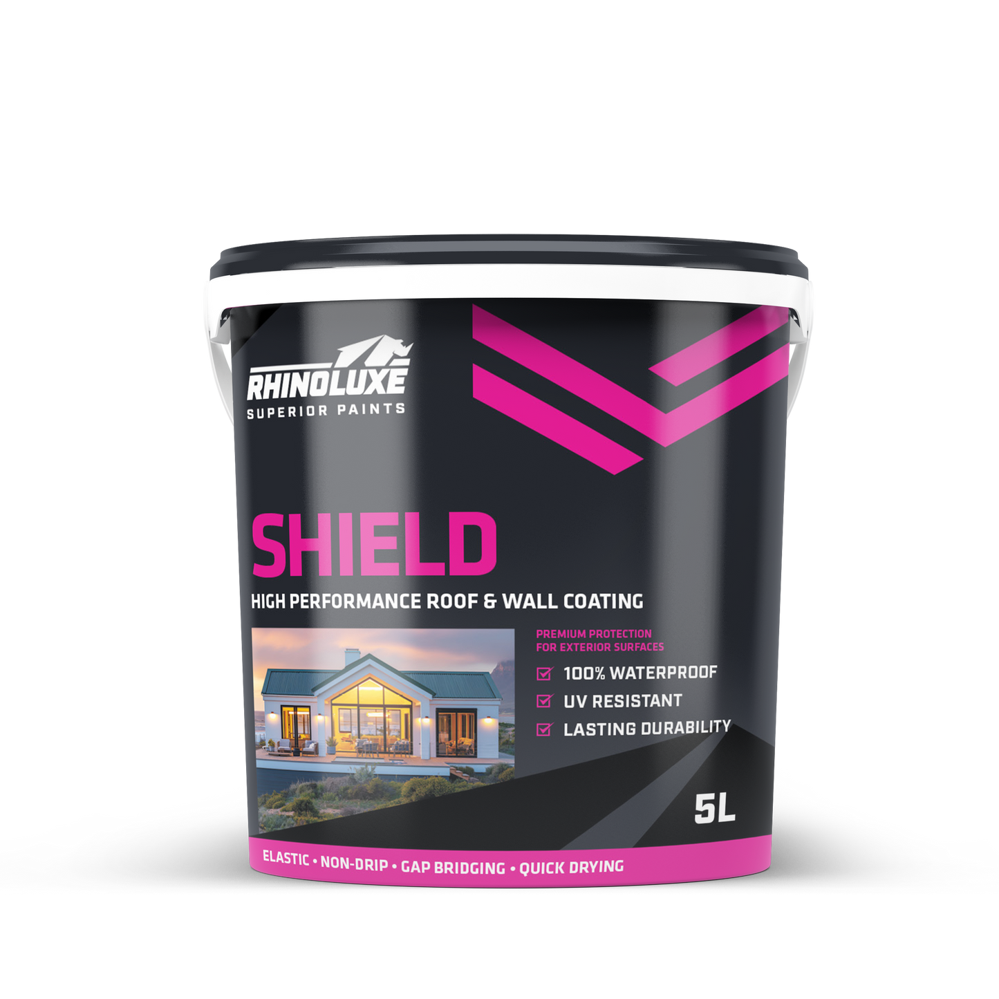 Rhinoluxe Shield exterior waterproof paint for roofs and walls