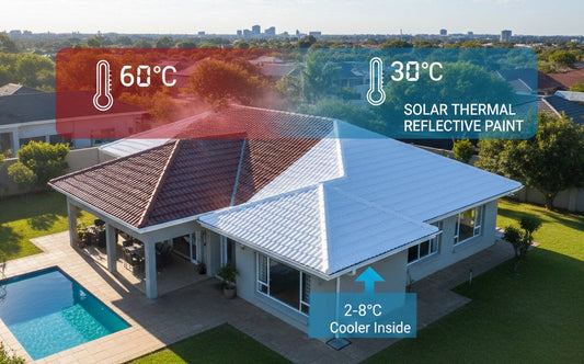 Heat Reflective Paint For Roofs application for solar heat reduction.