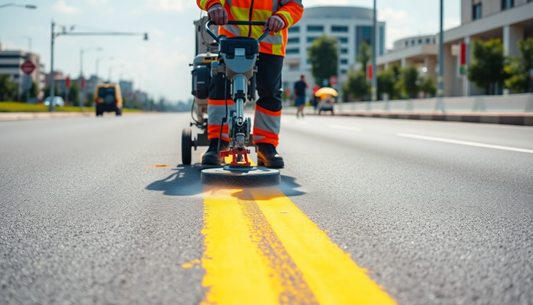 applying road marking paint tips