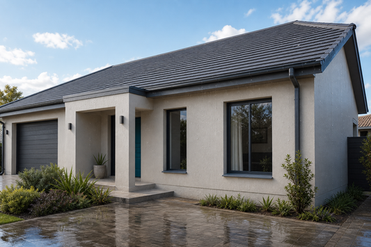 Waterproofed South African house walls and roof shedding rain