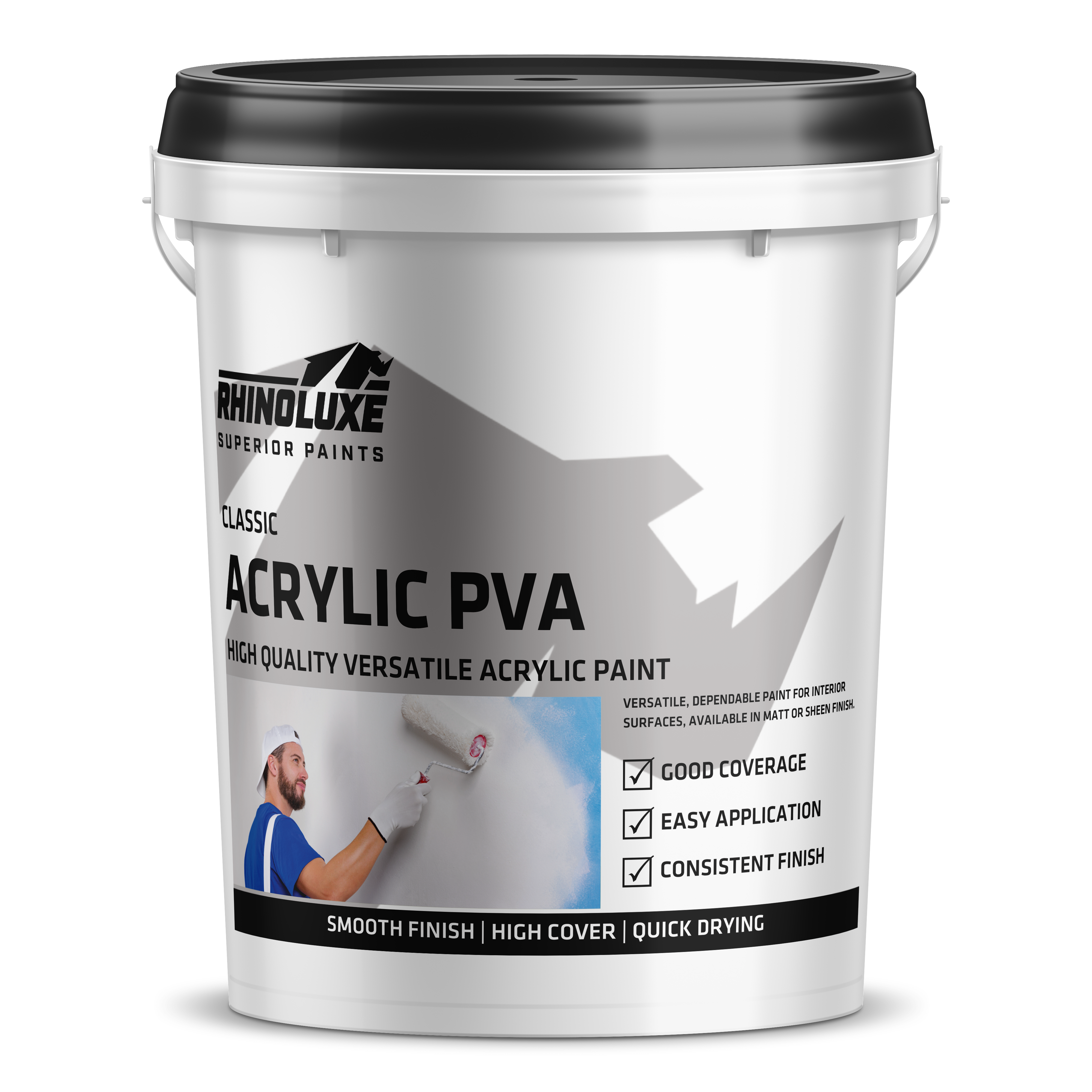 Classic Acrylic PVA | Interior & Exterior, 20L | Rhinoluxe