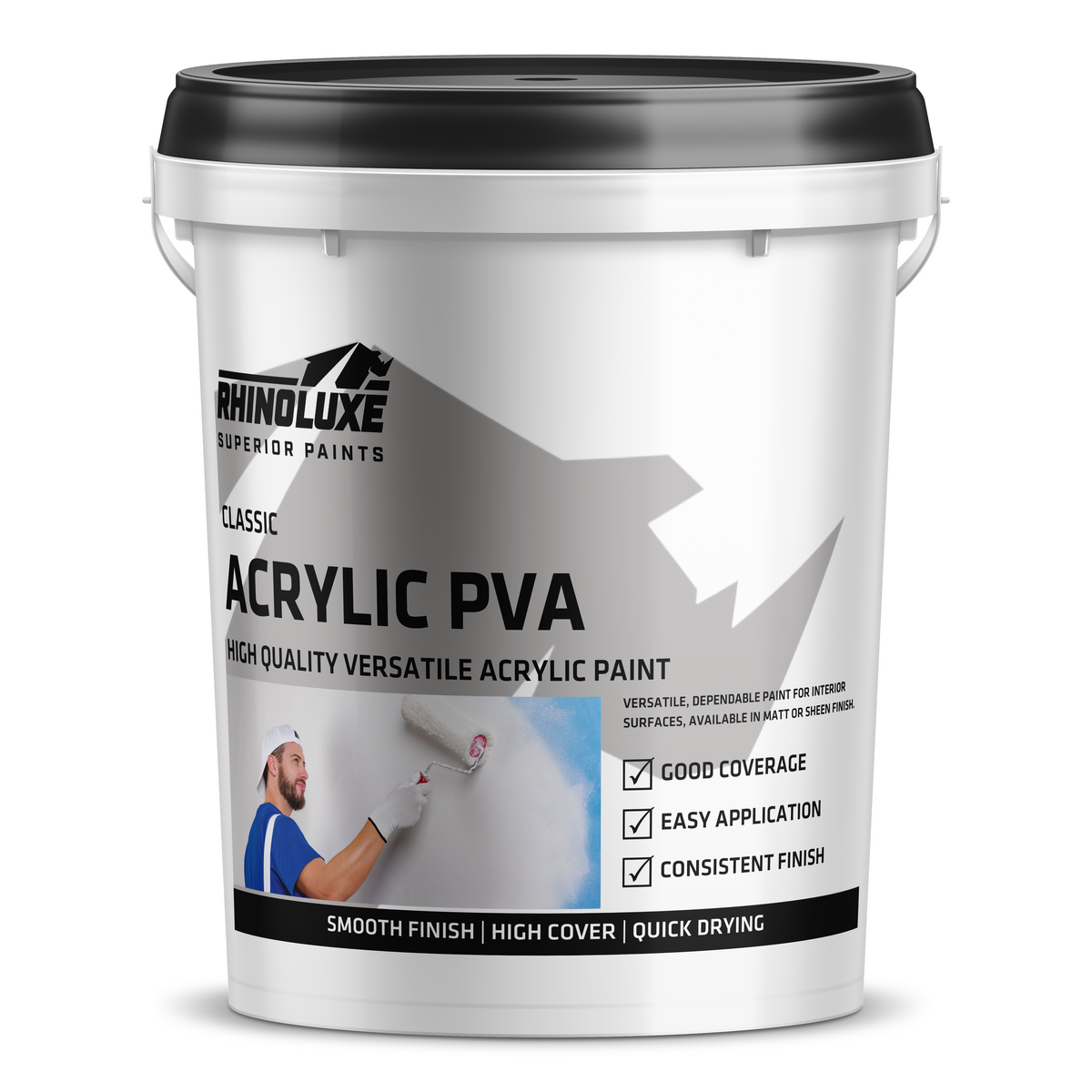 Classic Acrylic PVA | Interior & Exterior, 20L | Rhinoluxe
