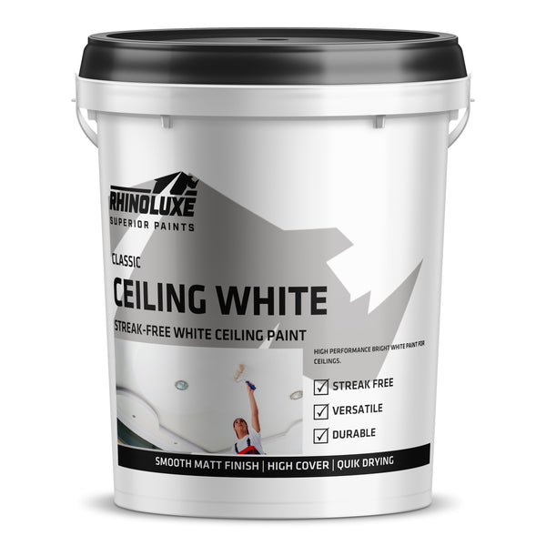 Ceiling Paint | White Matt, 5L & 20L, High Coverage | Rhinoluxe